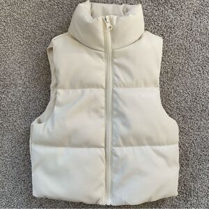 Willow and Root Kids Pleather Puffer Vest Small White